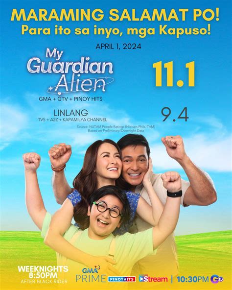 tv ratings ph|My Guardian Alien ratings rise on its finale week .